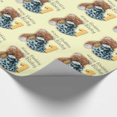 Teddybeer van de kinder jongens vormde de 1st cadeaupapier (Hoek)