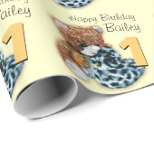 Teddybeer van de kinder jongens vormde de 1st cadeaupapier (Rol Hoek)