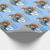 Teddybeer van de kinder jongens vormde de 2de cadeaupapier (Hoek)