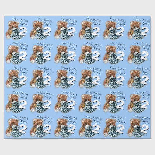 Teddybeer van de kinder jongens vormde de 2de cadeaupapier (Vlak)