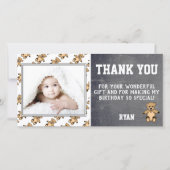 Teddybeer Verjaardag Bedankt Fotokaart Kinderen (Voorkant)