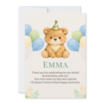 Teddybeer Verjaardag Bedankt Kaart