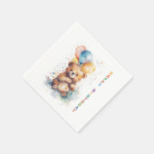 Teddybeer Verjaardag Servet (Hoek)