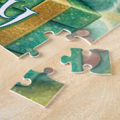 Teddybeer Verjaardag Turquoise Mint Groen Legpuzzel (Zijkant)