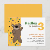 Teddybeer · Verjaardag Uitnodiging (Voorkant / Achterkant)