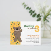 Teddybeer · Verjaardag Uitnodiging Briefkaart (Staand voorkant)