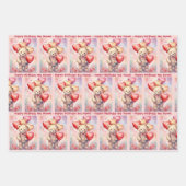 Teddybeer Verjaardagsballonnen Naam & leeftijd kin Inpakpapier Vel (Voorkant 3)