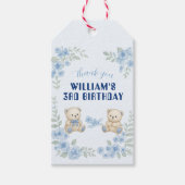 Teddybeer Verjaardagsfeestje Cadeaulabel (Voorkant)