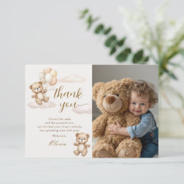 Teddybeer Verjaardagsfoto Bedankkaart