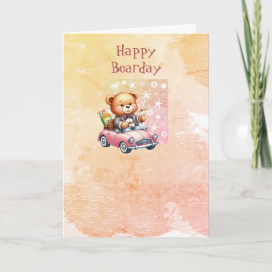 Teddybeer verjaardagskaart bedankkaart (Voorkant)