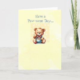 Teddybeer verjaardagskaart bedankkaart