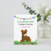 Teddybeer Verjaardagsuitnodiging Kaart (Staand voorkant)