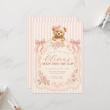 Teddybeer verjaardagsuitnodiging 