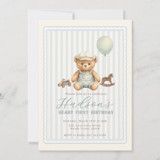 Teddybeer Verjaardagsuitnodiging Kaart