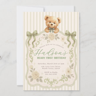Teddybeer Verjaardagsuitnodiging Kaart