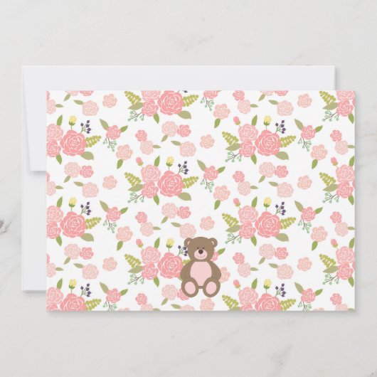 Teddybeer verjaardagsuitnodiging - Teddybeer pickn Kaart (Achterkant)