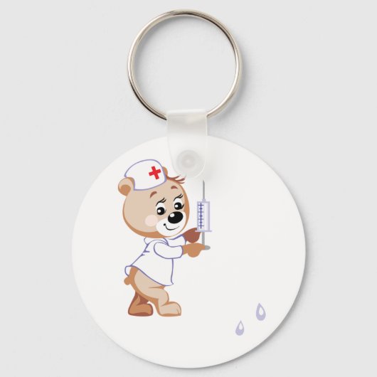 Teddybeer verpleegkundige Sleutelhanger (Voorkant)