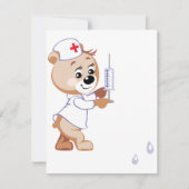 Teddybeer verpleegkundige uitnodigingen (Voorkant)