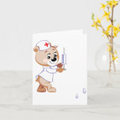 Teddybeer Verpleegster Notitiekaarten (Gele Bloem)