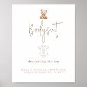 Teddybeer Versier Baby Body Sign Poster (Voorkant)