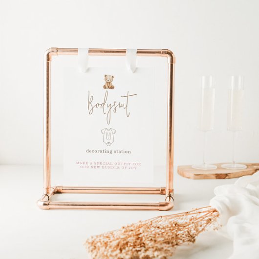 Teddybeer Versier Baby Body Sign Poster