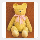 teddybeer vierkante sticker (Voorkant)