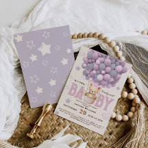Teddybeer Violette Roze Baby Meisje Shower 
