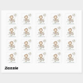 Teddybeer Vliegtuig Baby Shower Sticker (Vel)