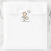 Teddybeer Vliegtuig Baby Shower Sticker (Tas)