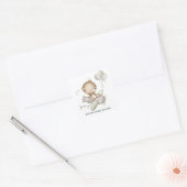 Teddybeer Vliegtuig Baby Shower Sticker (Envelop)