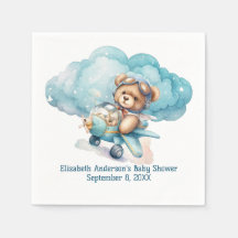 Teddybeer Vliegtuig Jongens Baby Shower
