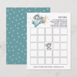 Teddybeer-vliegtuigpiloot Baby Bingo Kaart