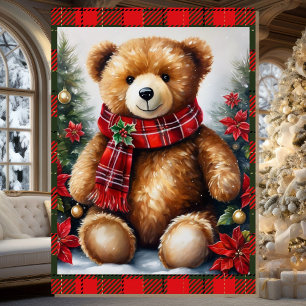 Teddybeer voeg namen toe kerst van grootouders kaart