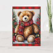 Teddybeer voegt kerstnamen toe van grootouders kaart (Voorkant)