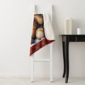 Teddybeer voegt kindernaam toe aan zijn kersthart sherpa deken (In situ)