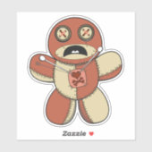  teddybeer Voodoo Doll Sticker (Vel)