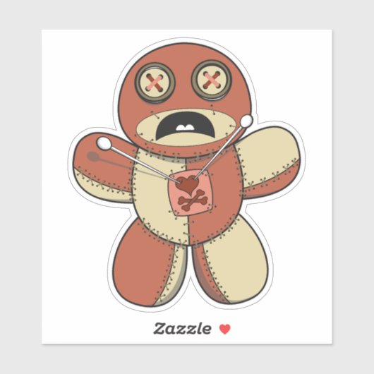  teddybeer Voodoo Doll Sticker (Vel)