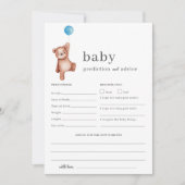Teddybeer Voorspelling en Advies Baby shower Kaart (Voorkant)