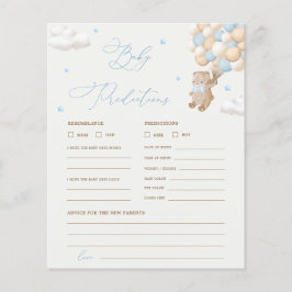 Teddybeer voorspellingen & advies Baby shower spel