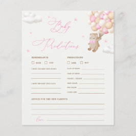 Teddybeer voorspellingen & advies Baby shower spel