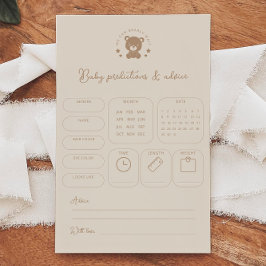 Teddybeer voorspellingen & advies Baby shower spel