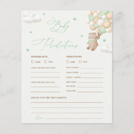 Teddybeer voorspellingen & advies Baby shower spel