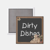 Teddybeer Vuile Gerechten Vaatwasser Magneet (Voorkant / Achterkant)