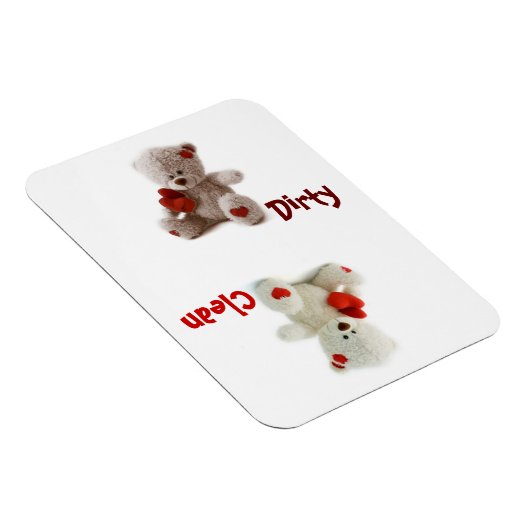 Teddybeer vuile schone flexibele magneet (Rechterzijde)