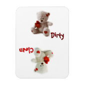 Teddybeer vuile schone flexibele magneet (Verticaal)