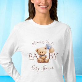 Teddybeer wacht bijna tot mama Baby shower is T-shirt