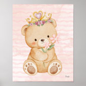 Teddybeer wandkunst poster Mijn Prinses (Voorkant)
