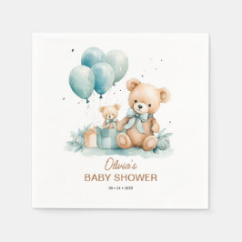 Teddybeer waterverf Baby shower Servet