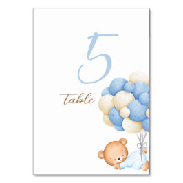Teddybeer Waterverf Ballonnen Tabel 5 Nummer Kaart