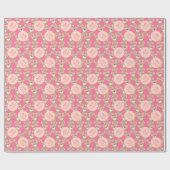 Teddybeer Waterverf eerste verjaardag roze Cadeaupapier (Vlak)